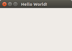 An empty window showing 'Hello World!' in its title