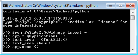QTextEdit sample code on Windows